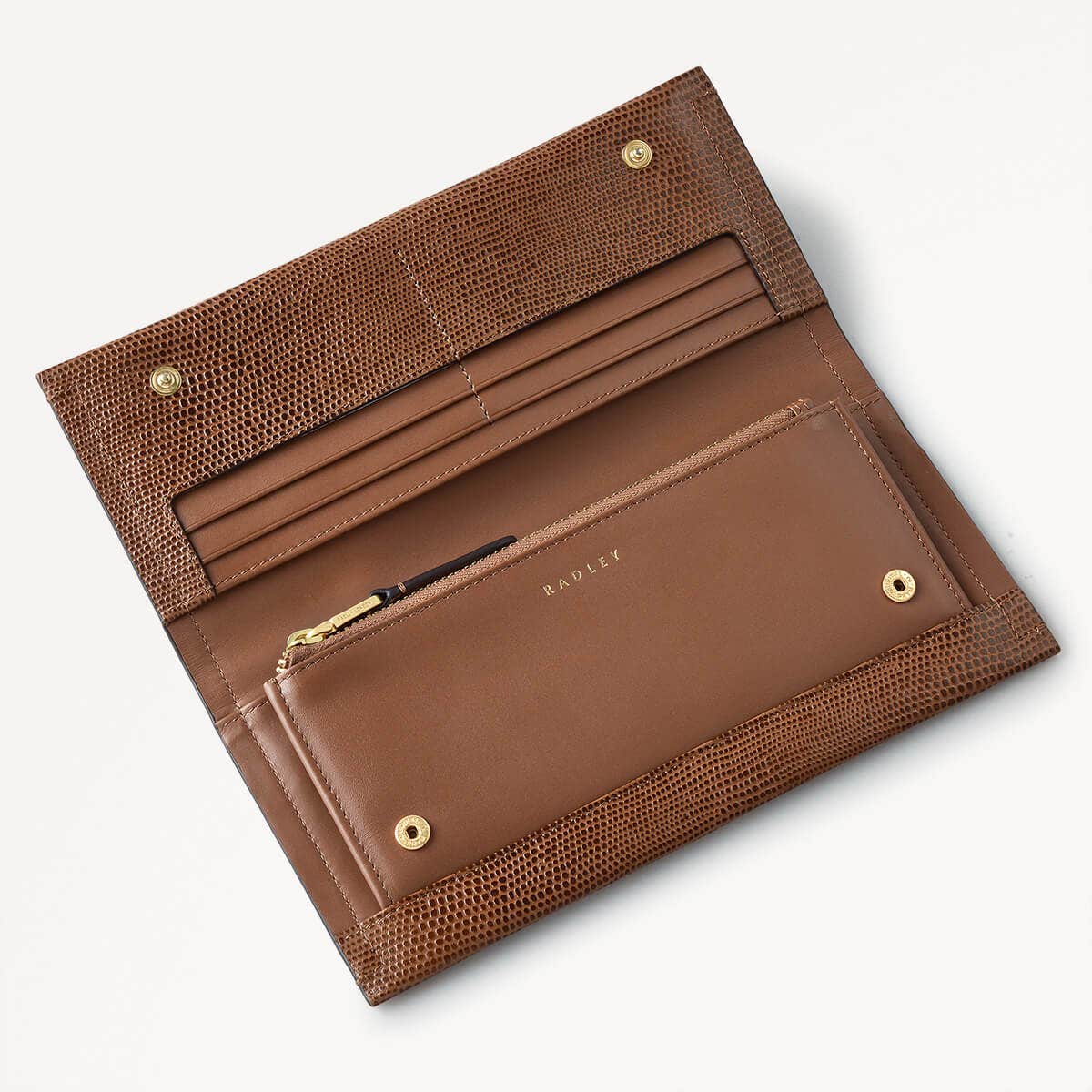 Oak Street Leather Large Flapover Wallet in Saddle - 110216