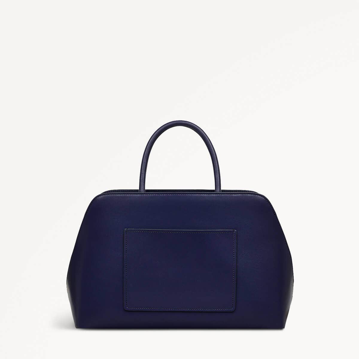 Liverpool Street Leather Medium Ziptop Grab Bag in Evenfall - 110282