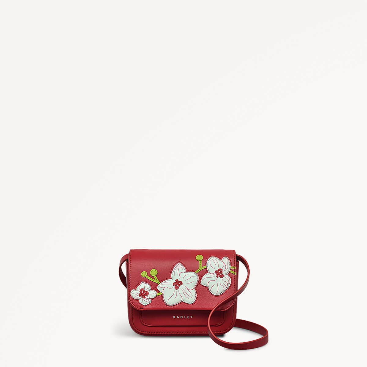 Lunar New Year SS25 Leather Mini Flapover Crossbody Bag in Crimson - 110318