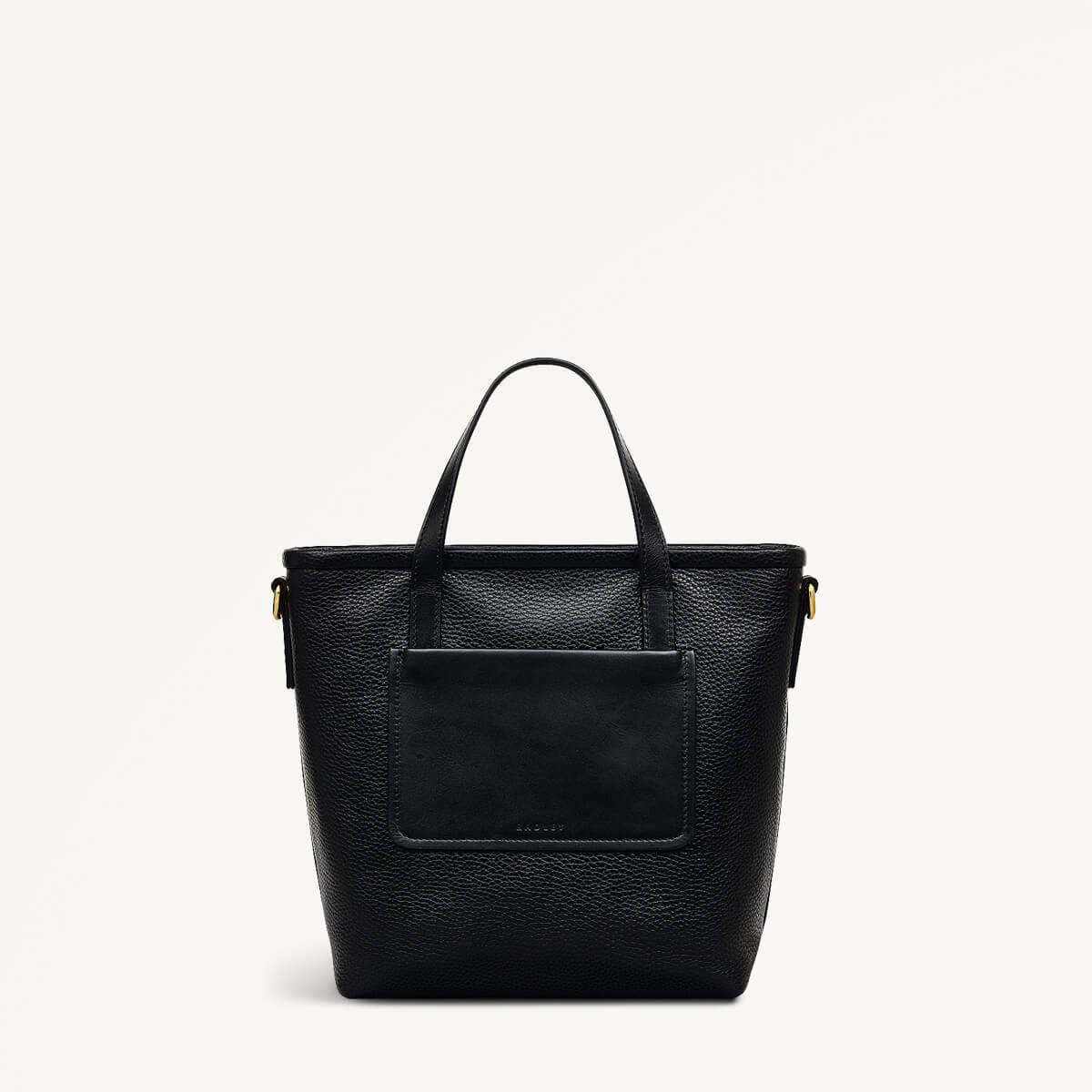 Sunny Dene Leather Small Ziptop Grab Bag in Black - 110394