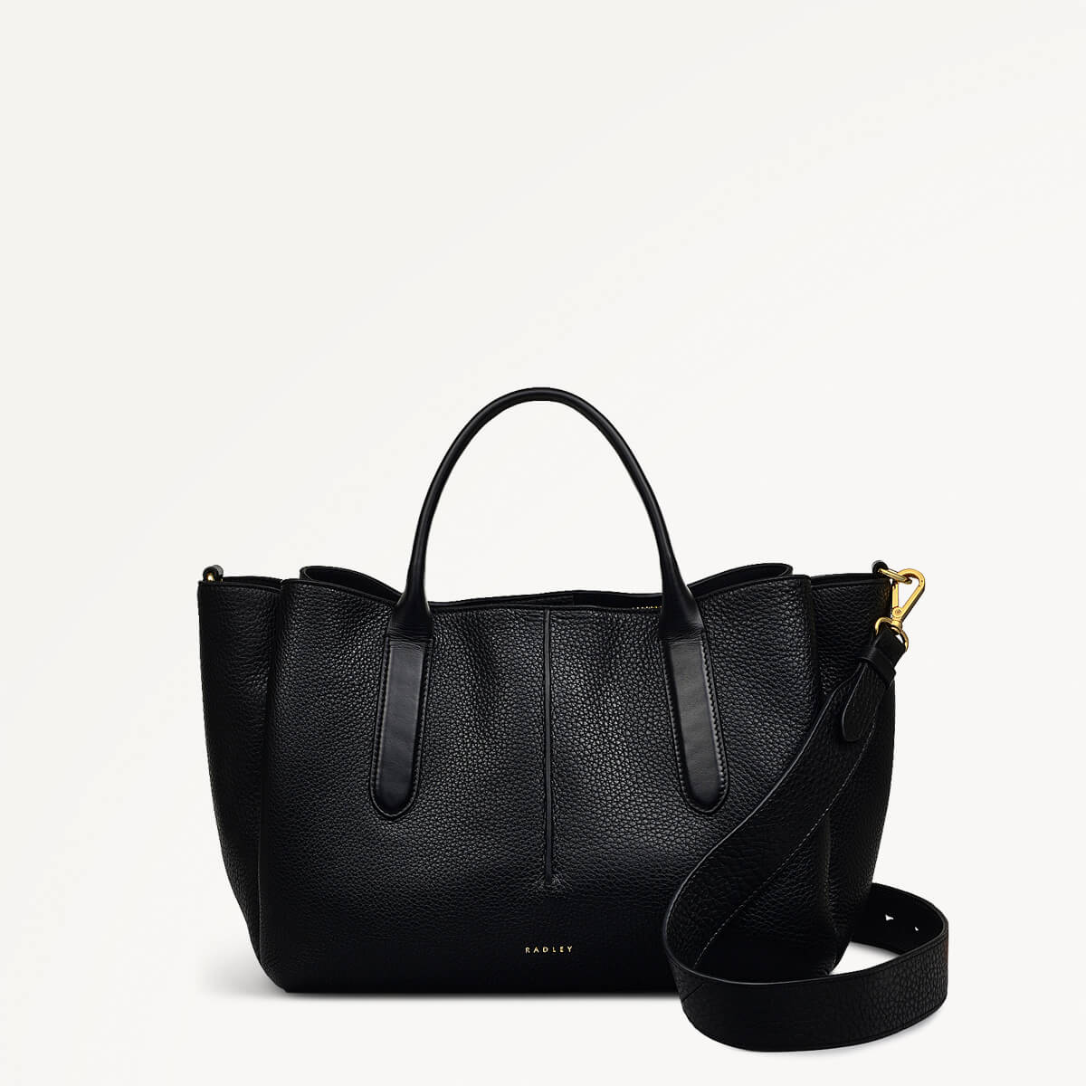 Hillgate Place Leather Medium Grab Bag in Black - 110426