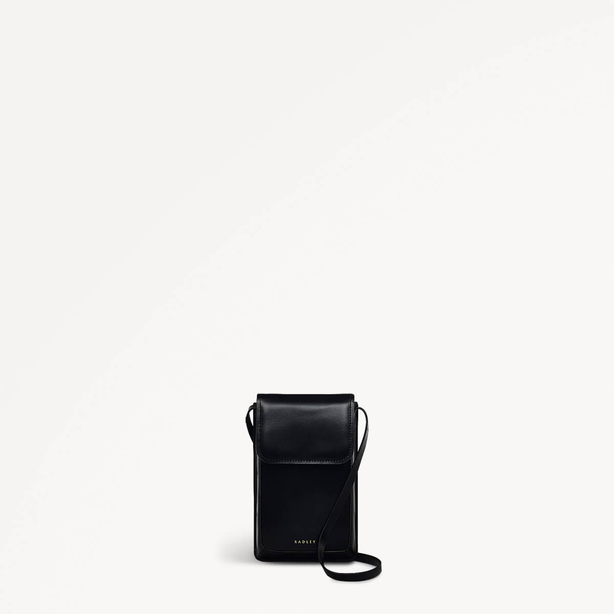 Mells Manor Leather Medium Phone Crossbody in Black - 110564