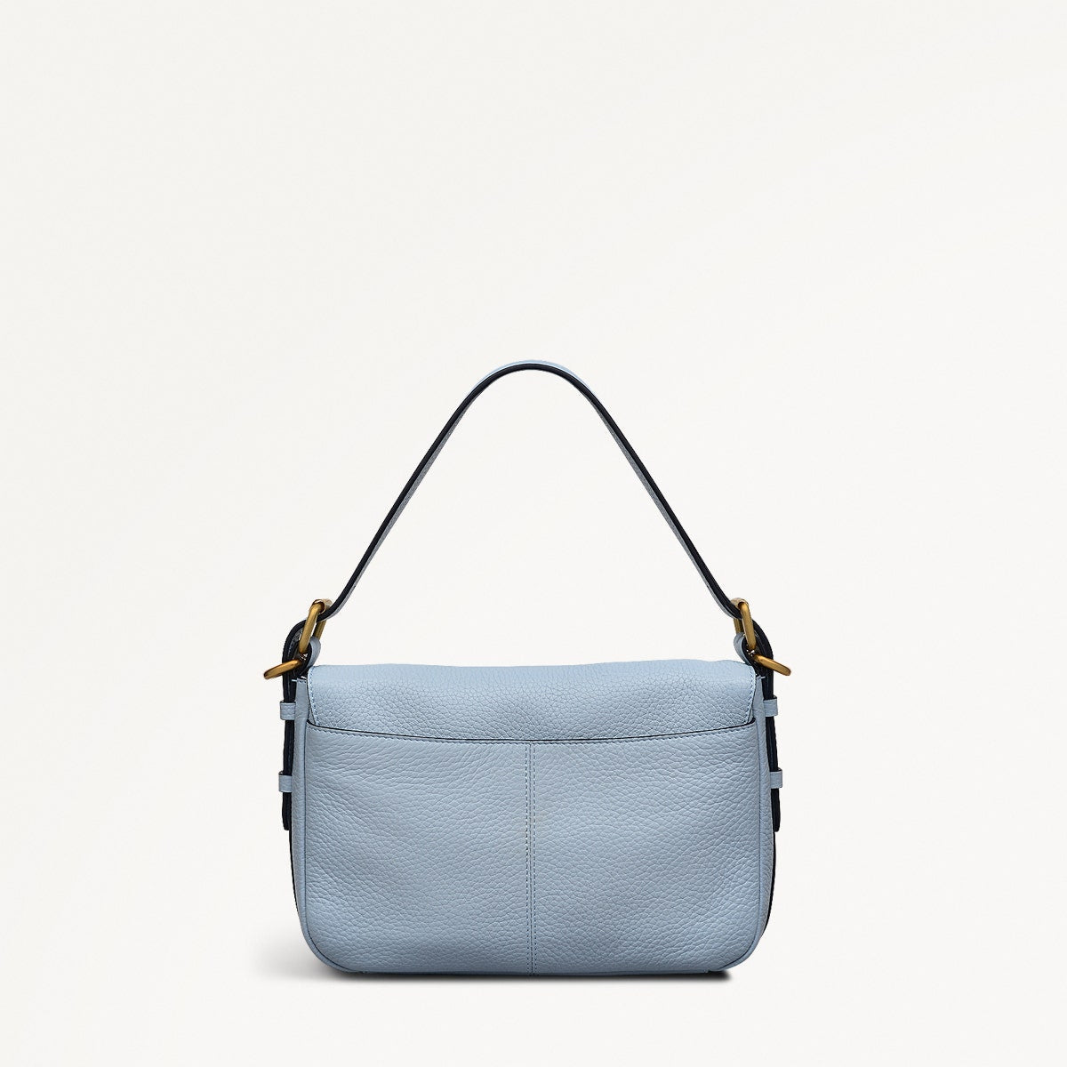 Grafton Street Leather Small Flapover Crossbody Bag in Smoke Blue - 110640