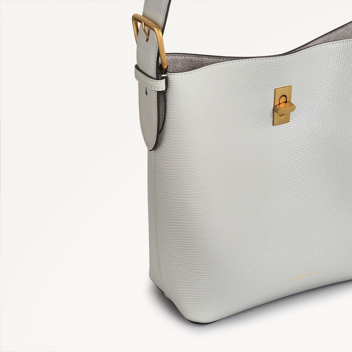 Threadneedle Street Leather Medium Open Top Crossbody Bag in Mist - 110688