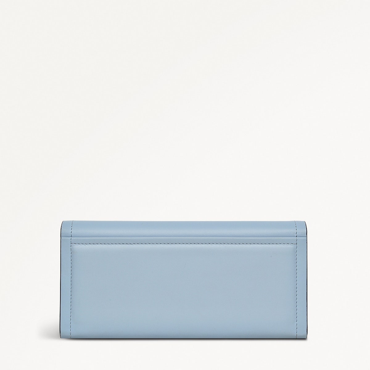 Heritage Border Leather Large Flapover Wallet in Smoke Blue - 110747