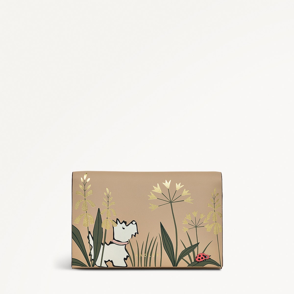 Garden Wanderer Leather Medium Flapover Wallet in Stone - 110796