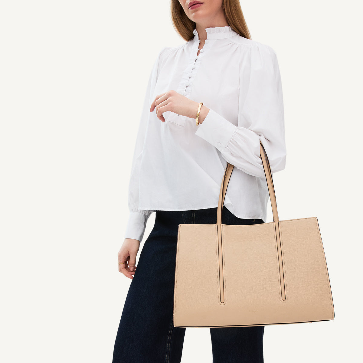 Portland Place Large Open Top Tote Stone - 110837