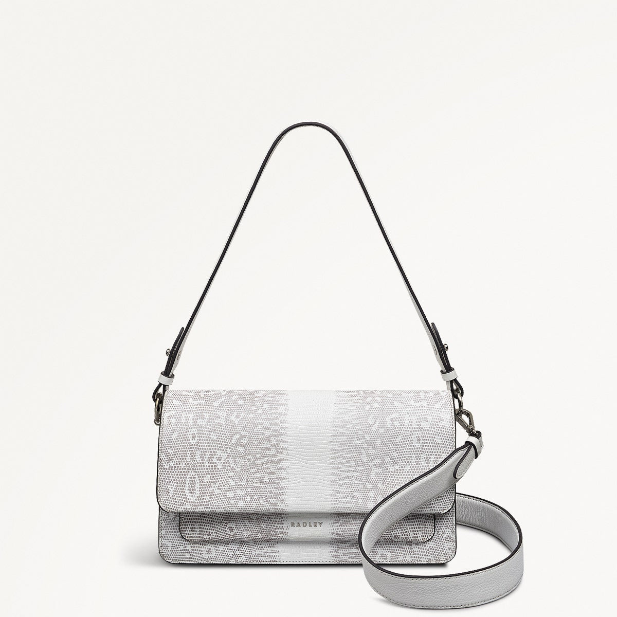 Leather Lane Leather Medium Flapover Shoulder Bag in Bright White - 110862
