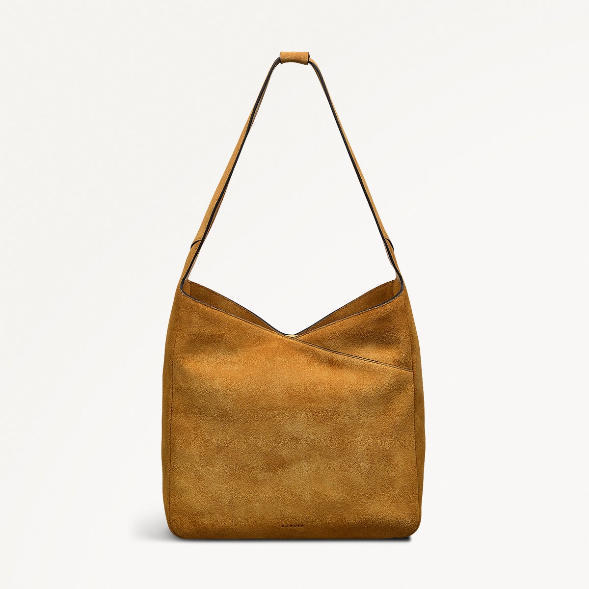 Alpha Road Leather Medium Ziptop Shoulder Bag in Pecan - 110908