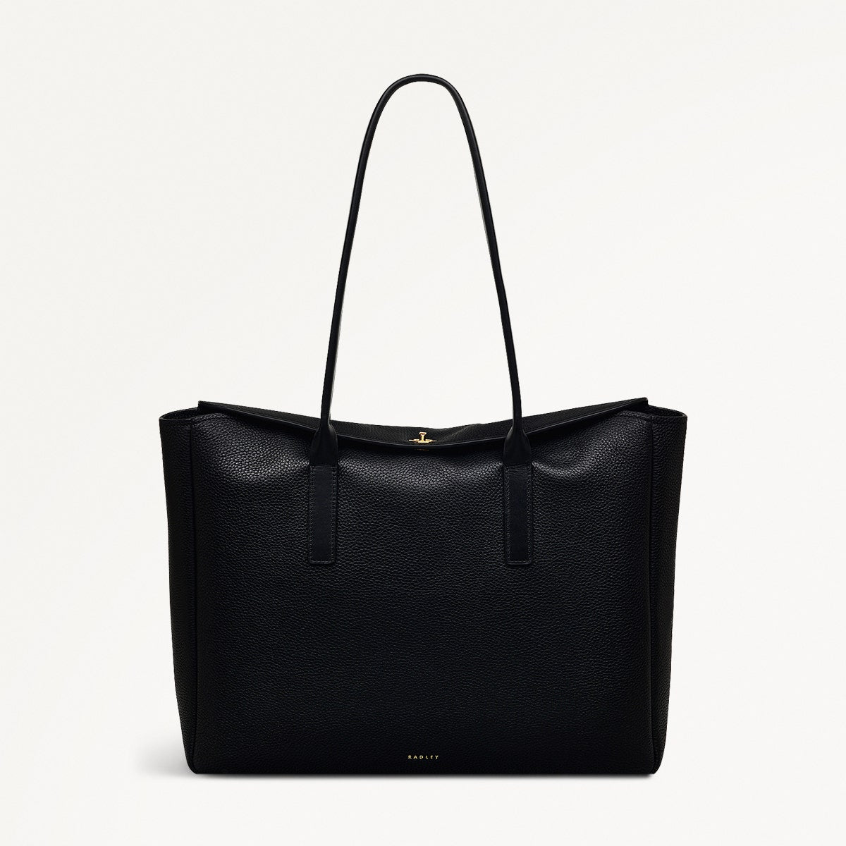 Carpenter Yard Leather Large Flapover Tote Bag in Black - 110912