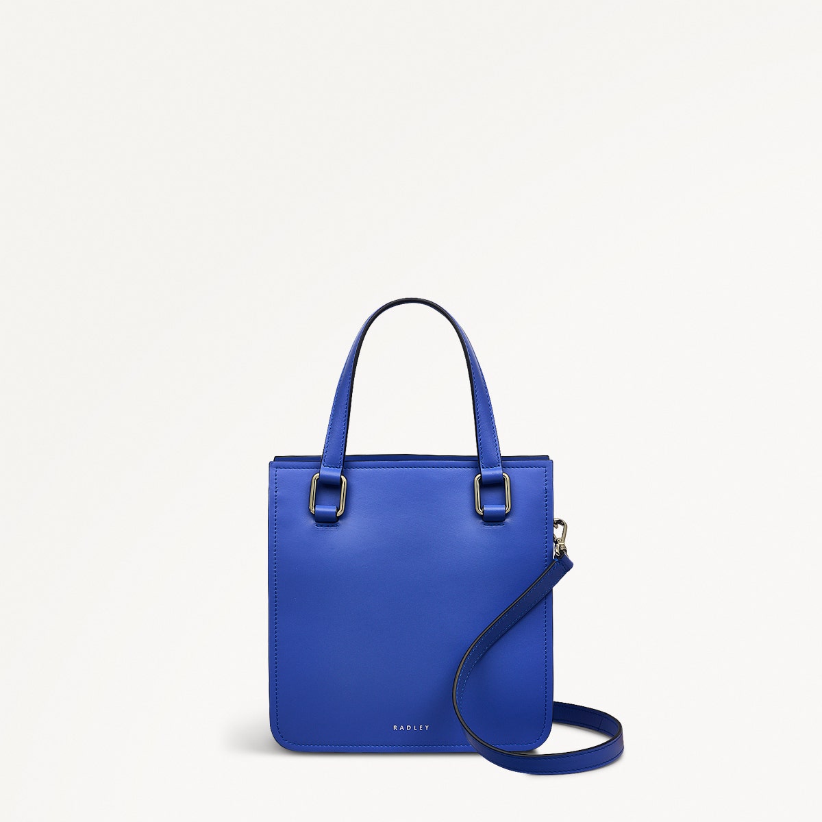 Percy Lane Leather Small Ziptop Grab Bag in Yves Blue - 110931