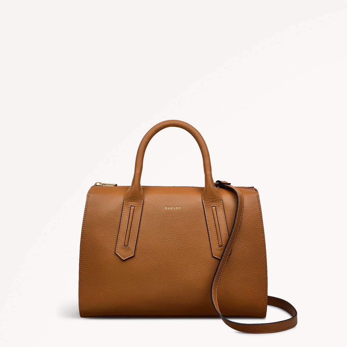 Badgers Walk 2.0 Leather Medium Ziptop Grab Bag in Caramel - 110946