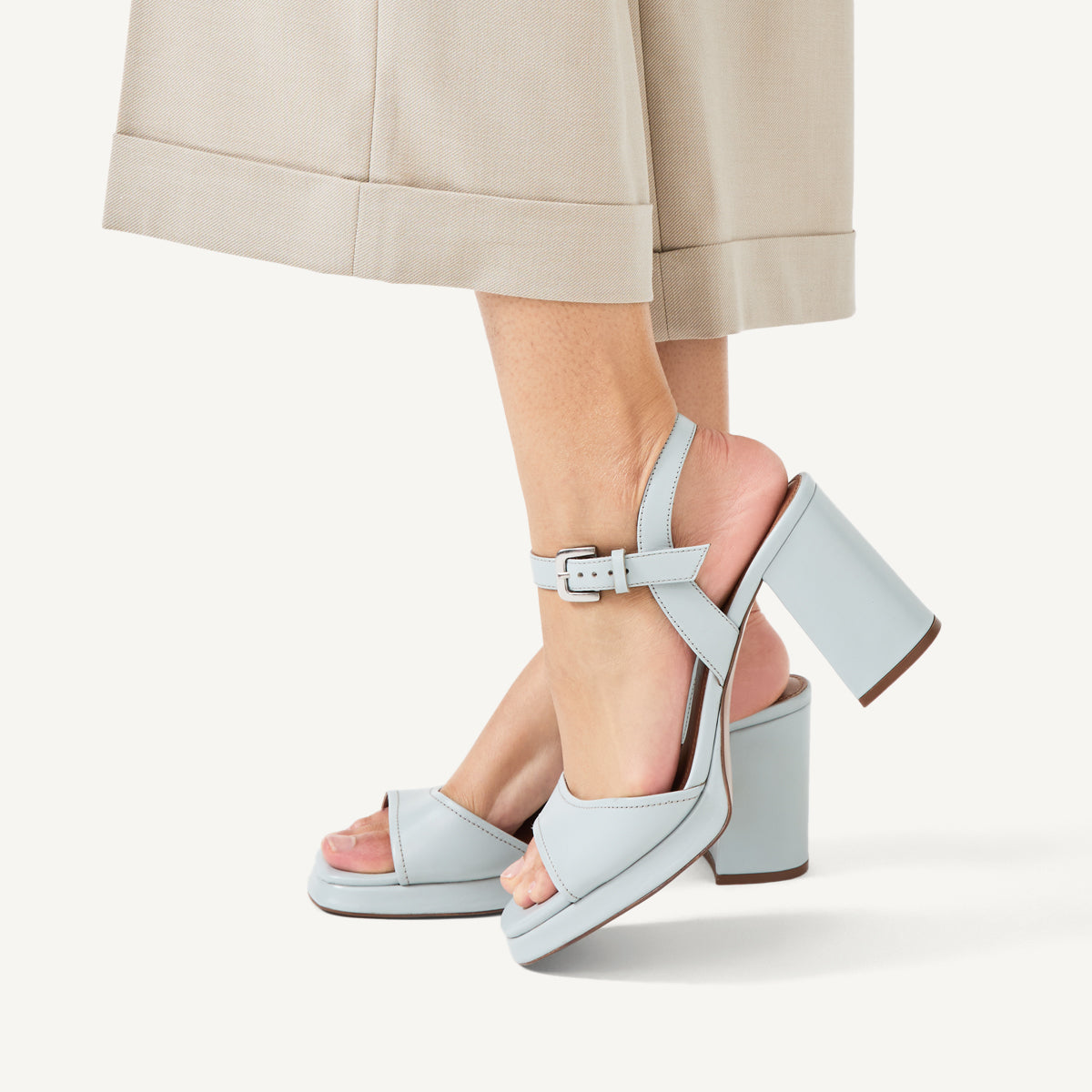 Freda Lane Platform Sandal In Smoke Blue - 110982