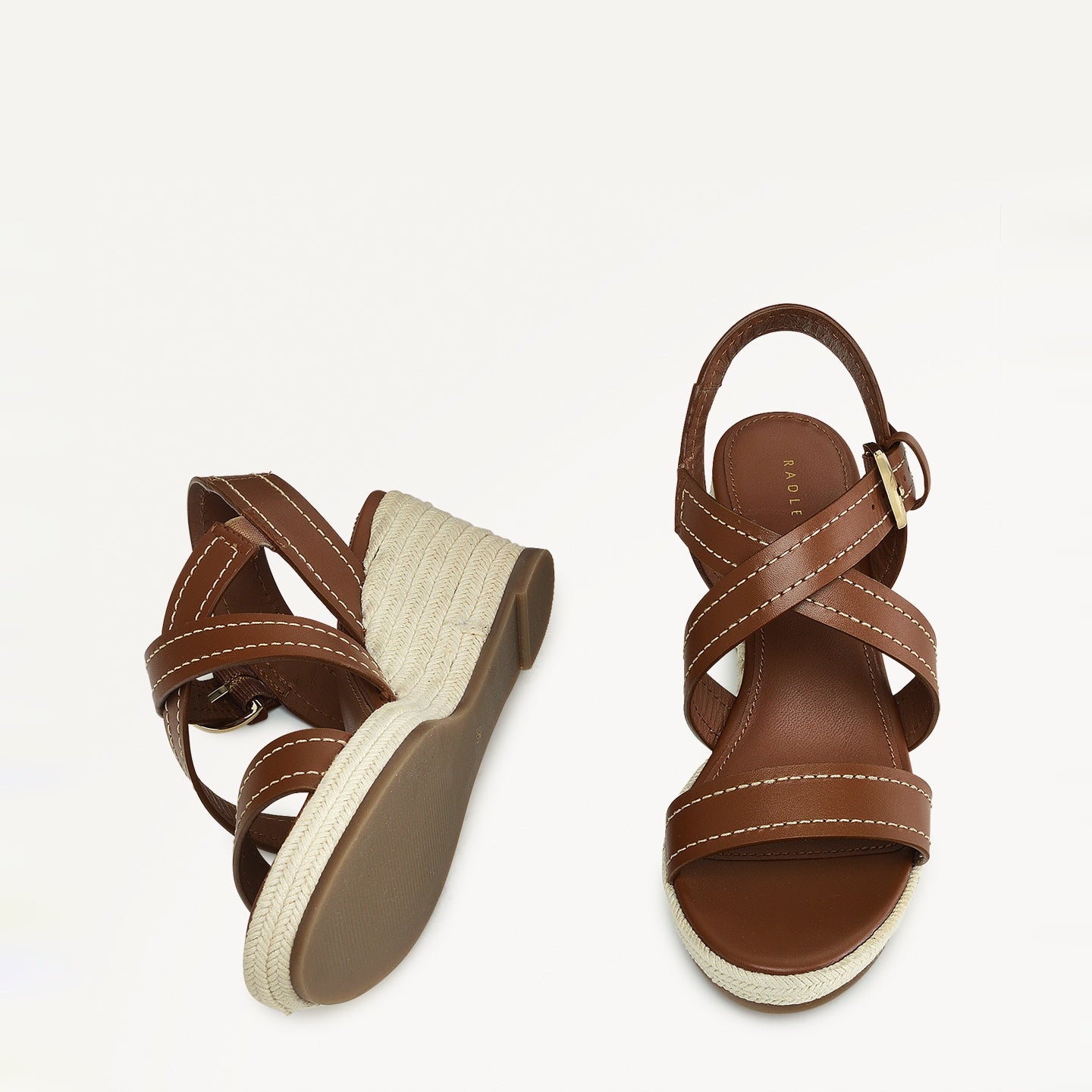 Lavender Road Midi Wedge In Saddle - 110986