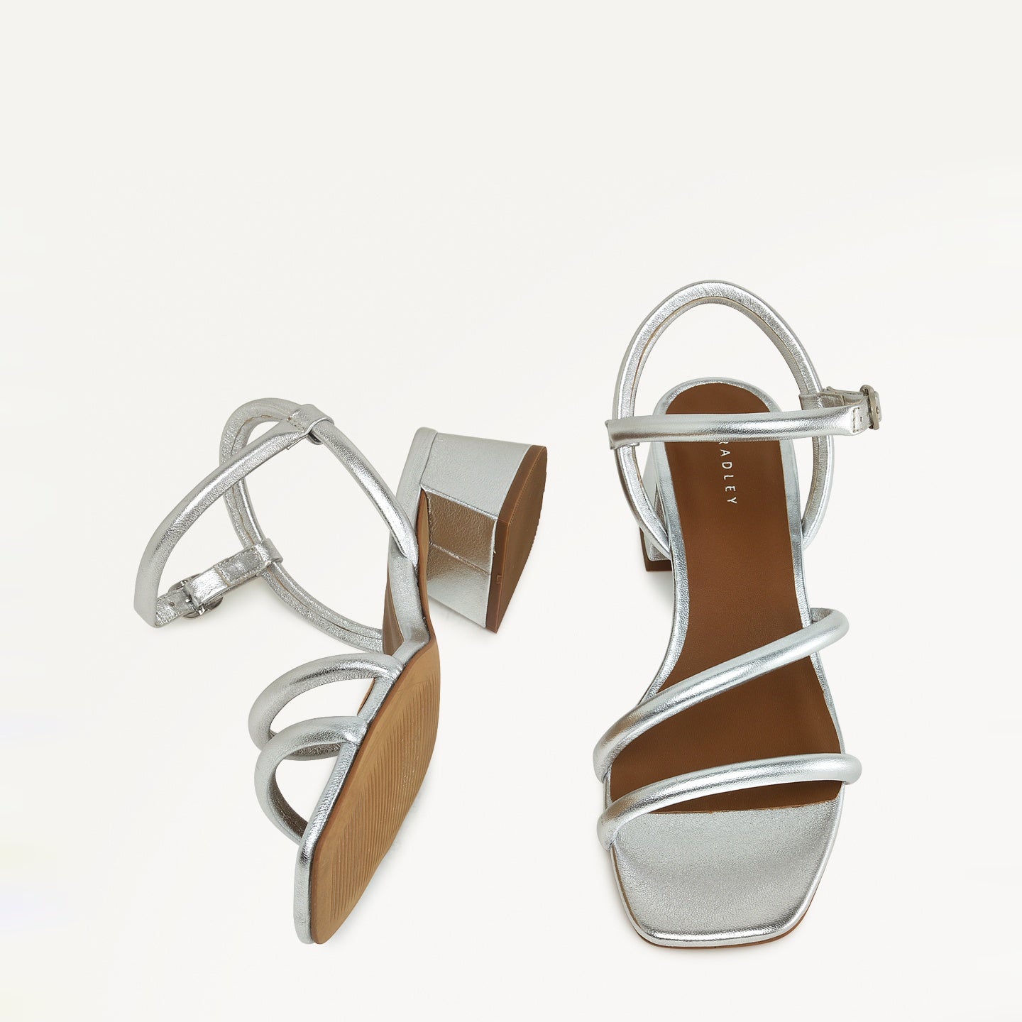 LANDSDOWN CRESCENT STRAP SANDAL SILVER