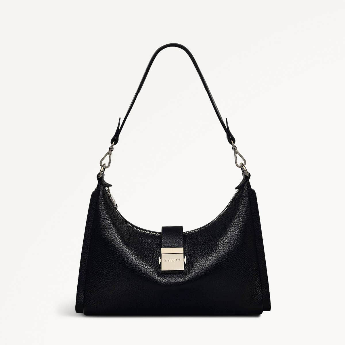 Sloane Street Leather Medium Ziptop Shoulder Bag in Black - 111342