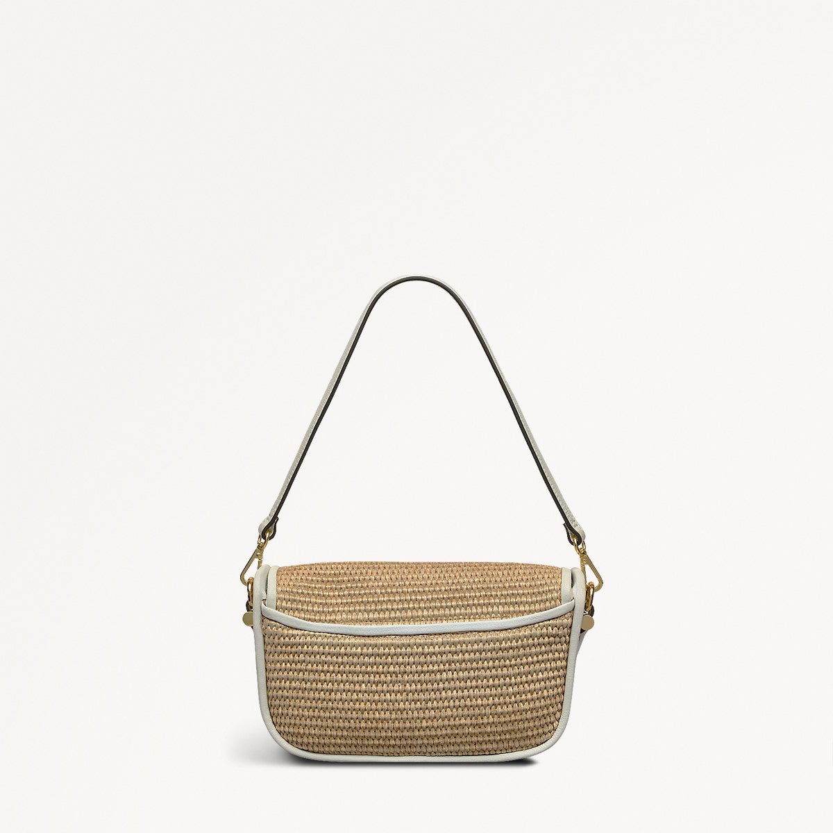 Bathurst Mews Leather Small Flapover Cross Body Bag in Natural - 111376