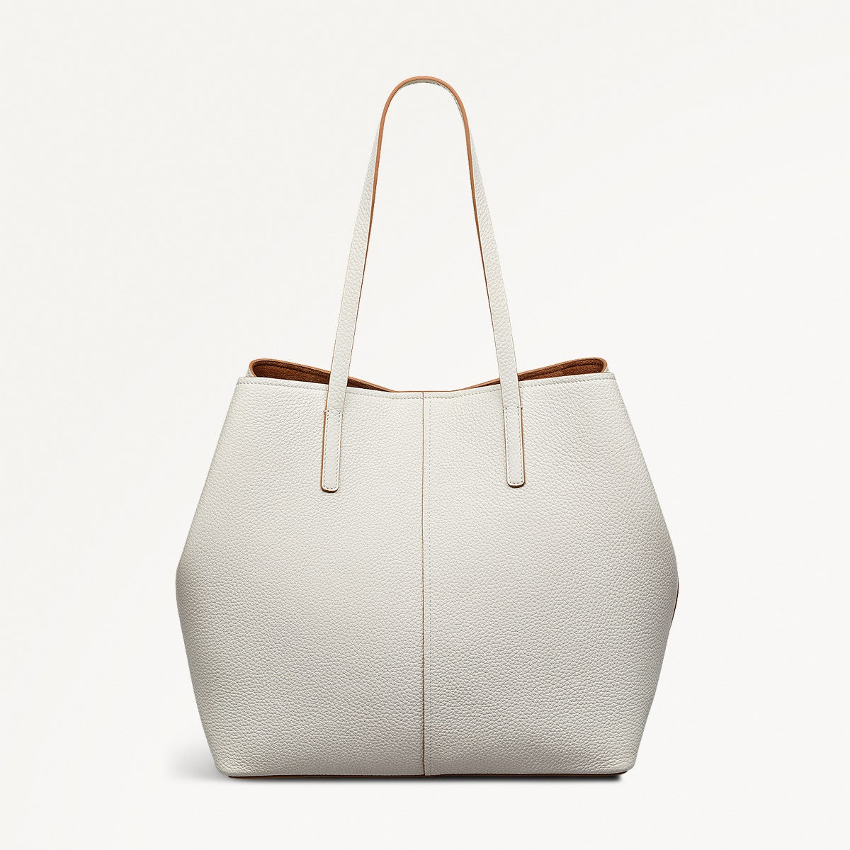 Dukes Place Leather Large Open Top Tote Bag in Chalk - 111384