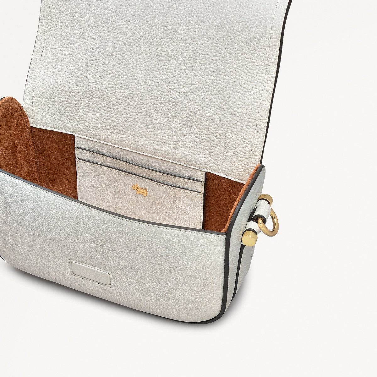 Bathurst Mews Leather Small Flapover Cross Body Bag in Chalk - 111395