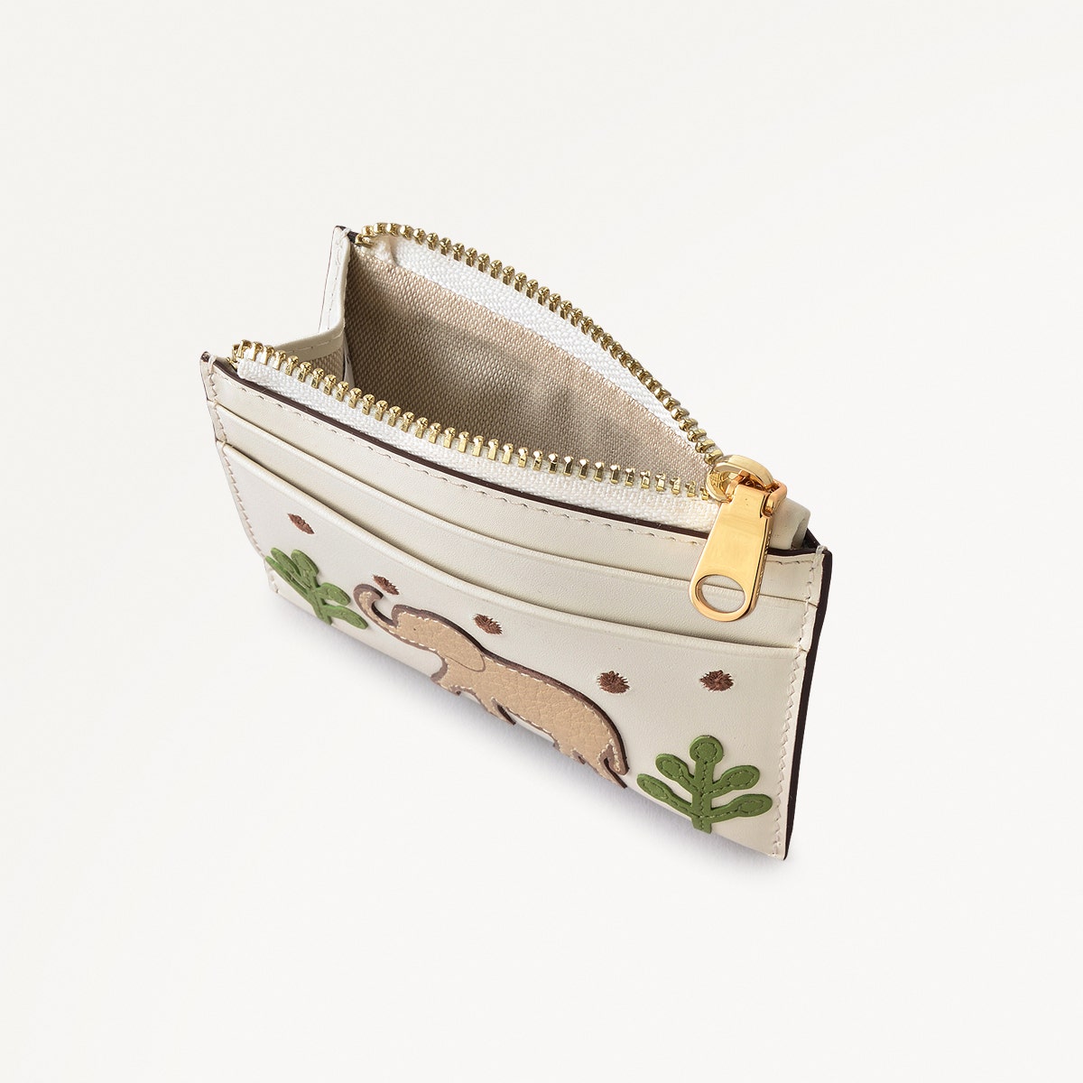 Coin Street Leather Small Coin Purse in Chalk - 111493