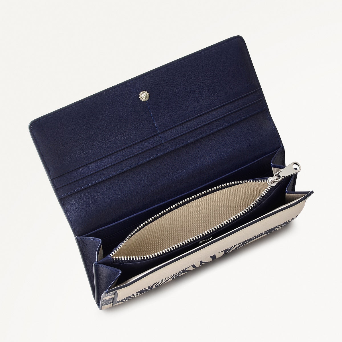 Under The Sea Leather Large Flapover Wallet in Chalk - 111505