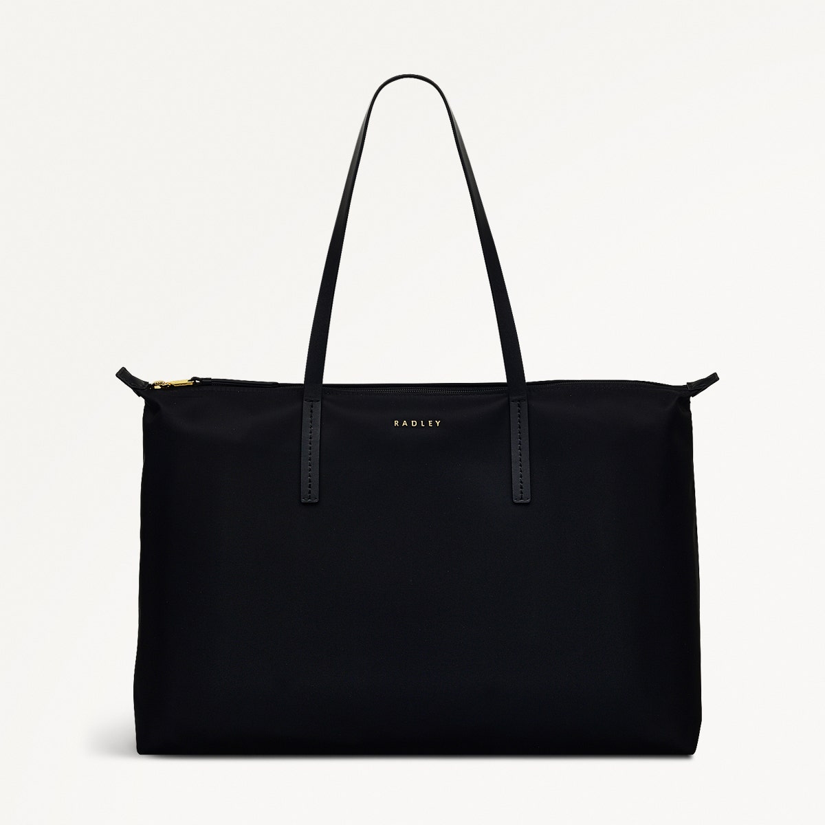 Windsor Lane Fabric Large Ziptop Tote Bag in Black - 111688