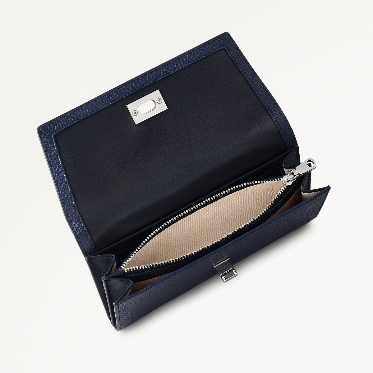 Brook Avenue Leather Large Flapover Wallet in Ink - 111762