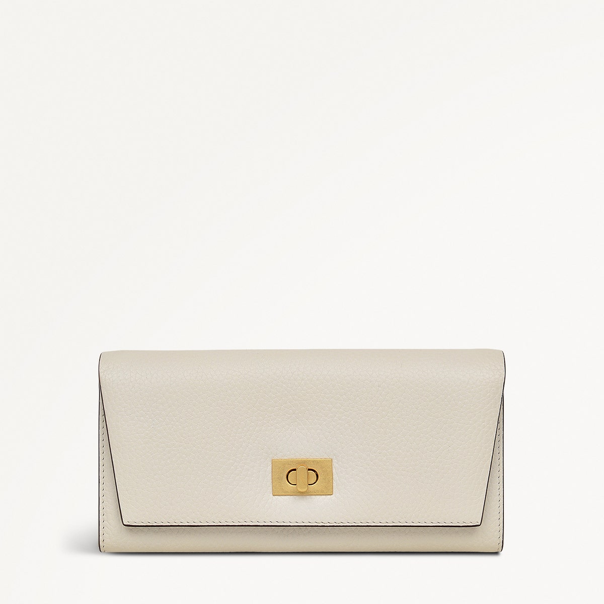 Brook Avenue Leather Large Flapover Wallet in Chalk - 111763