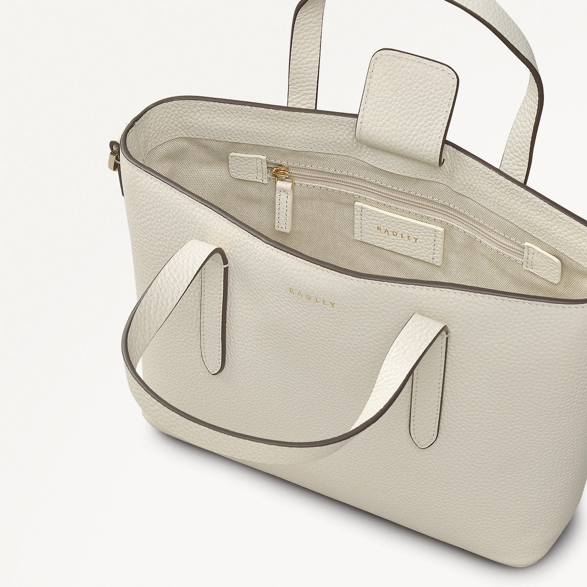 Silk Street Leather Small Open Top Multiway Bag in Chalk - 111824