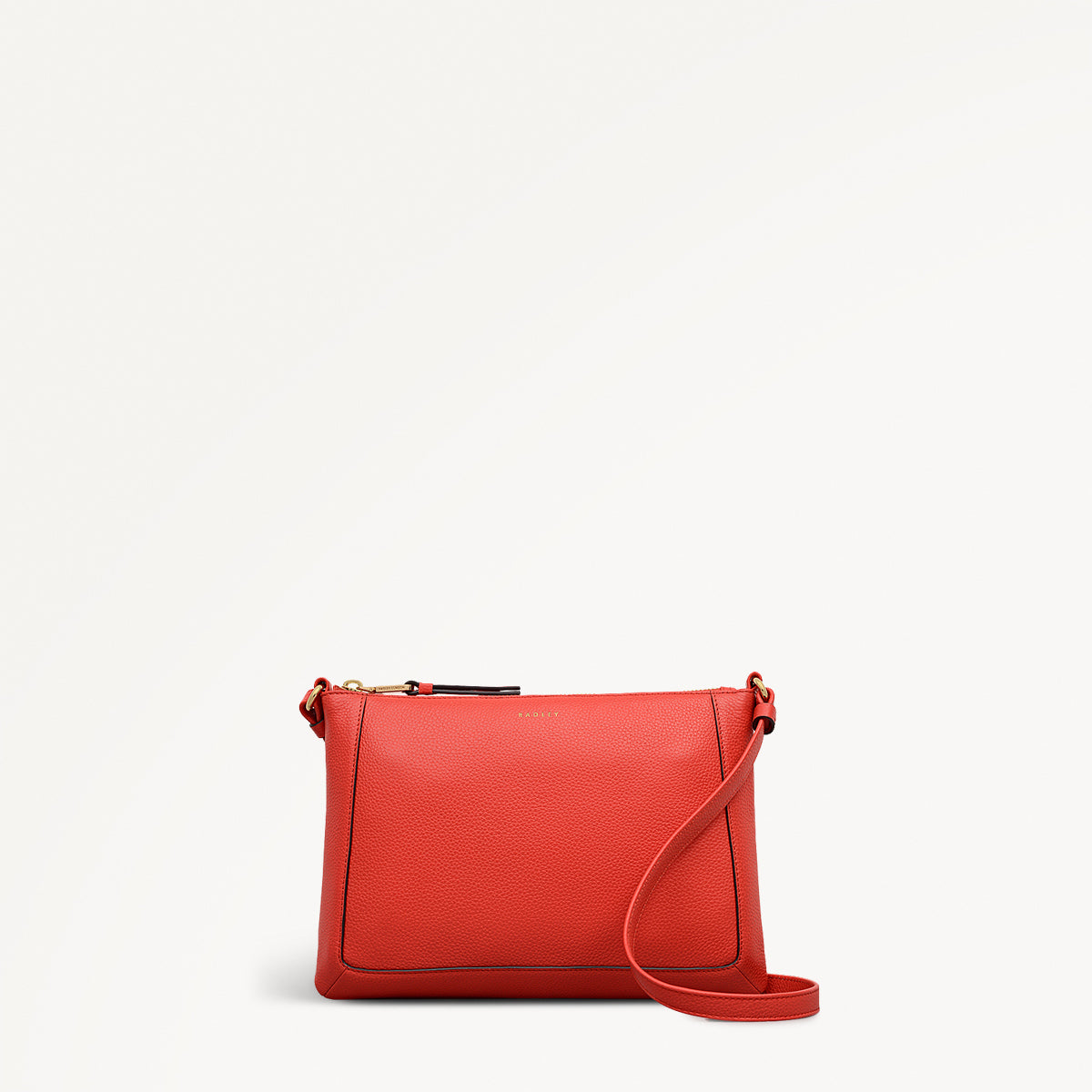 Kew Way Leather Small Ziptop Cross Body Bag in Luscious Red - 111884