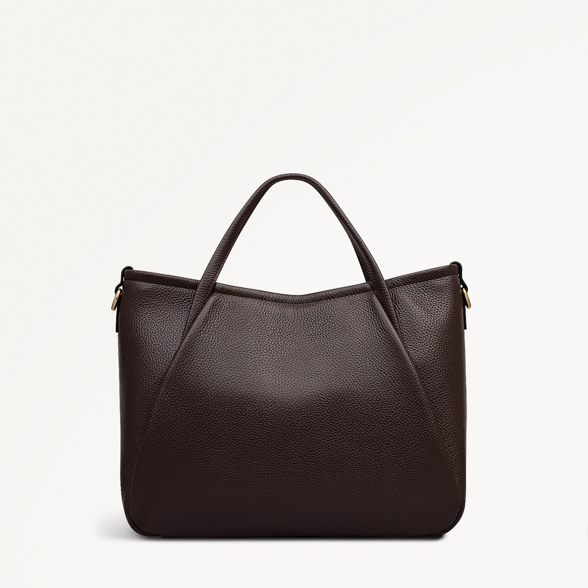 Eastney Street Leather Medium Ziptop Grab Bag in Dark Oak - 111912