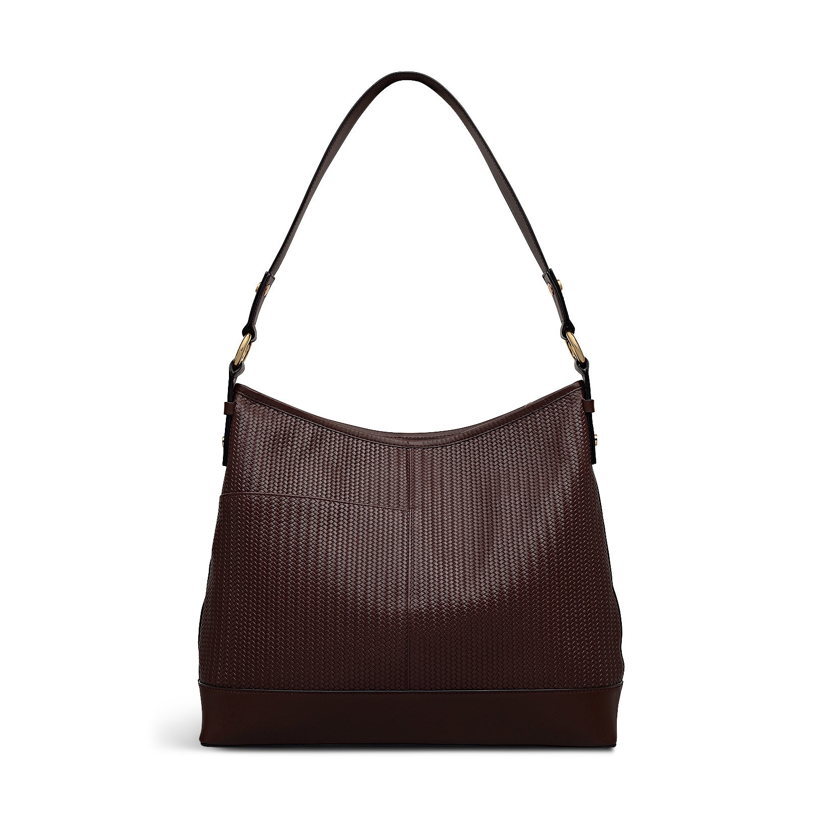Ebury Leather Medium Ziptop Shoulder Bag in Mahogany - 111930