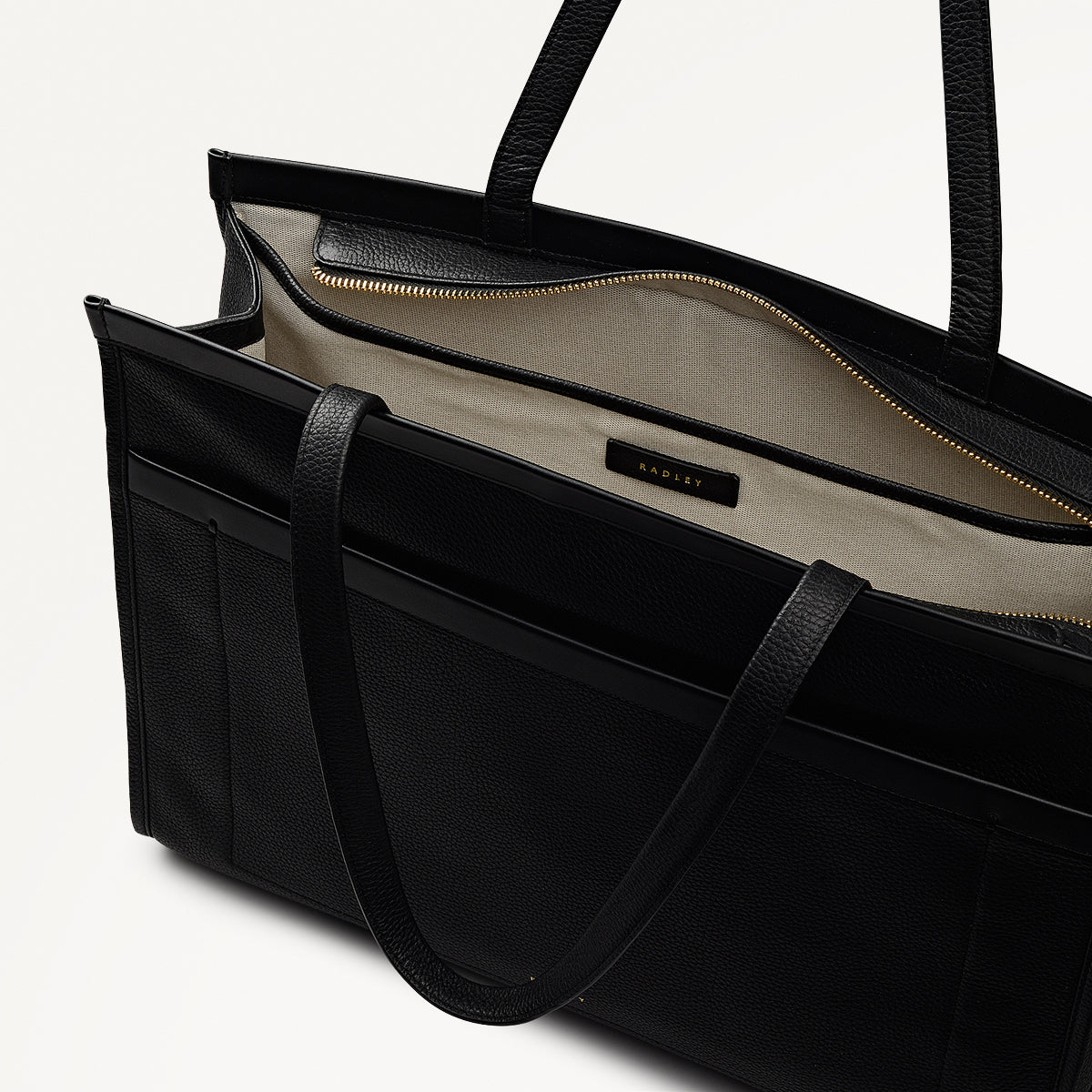 Alba Place Leather Large Ziptop Workbag Bag in Black - 111931