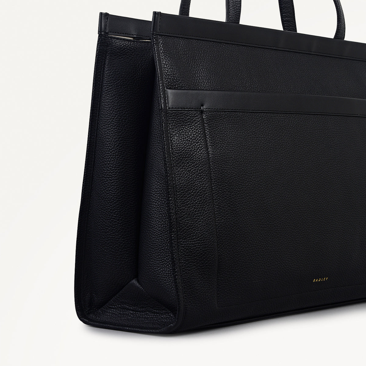 Alba Place Leather Large Ziptop Workbag Bag in Black - 111931