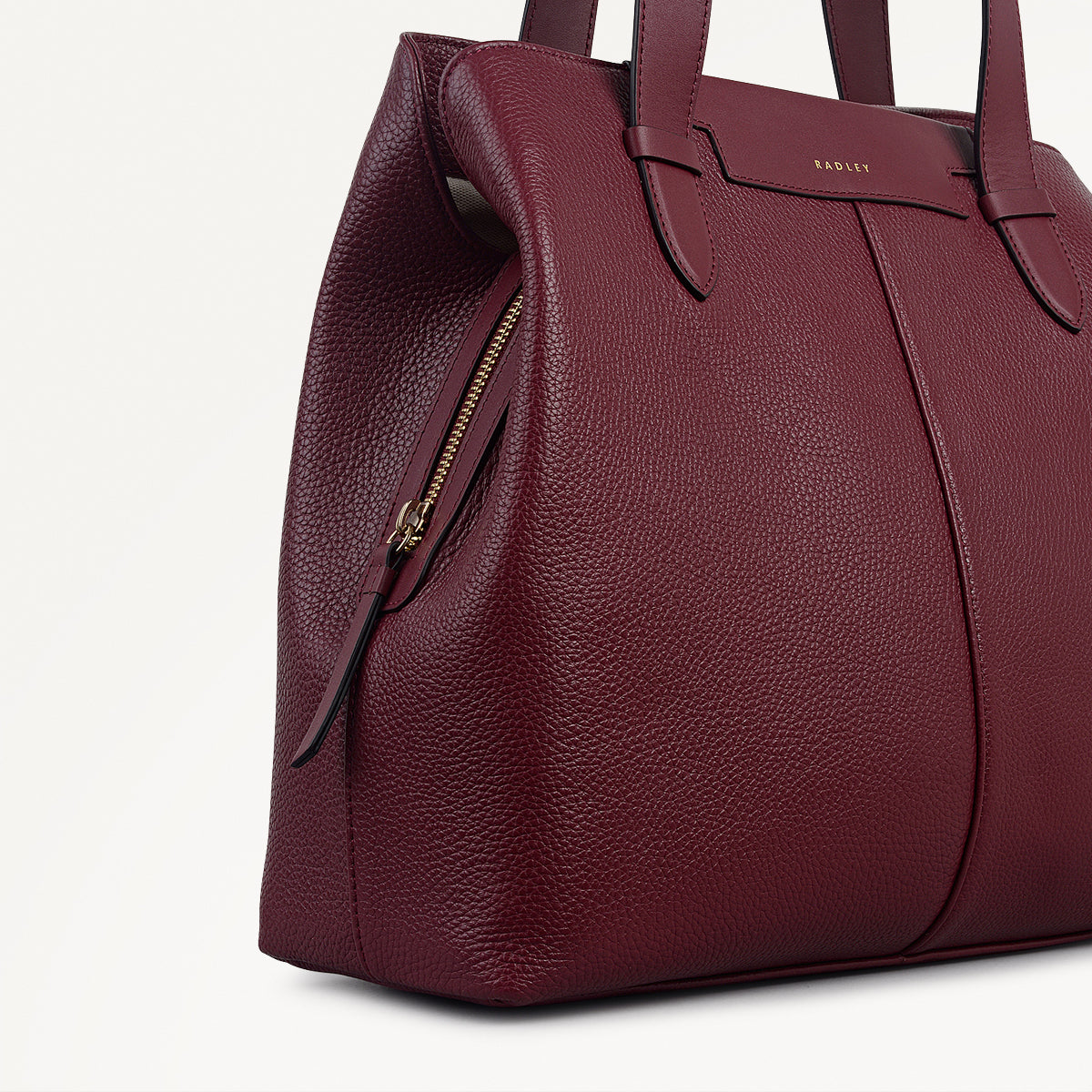 Piccardy Hill 2.0 Leather Medium Ziptop Shoulder Bag in Merlot - 111935