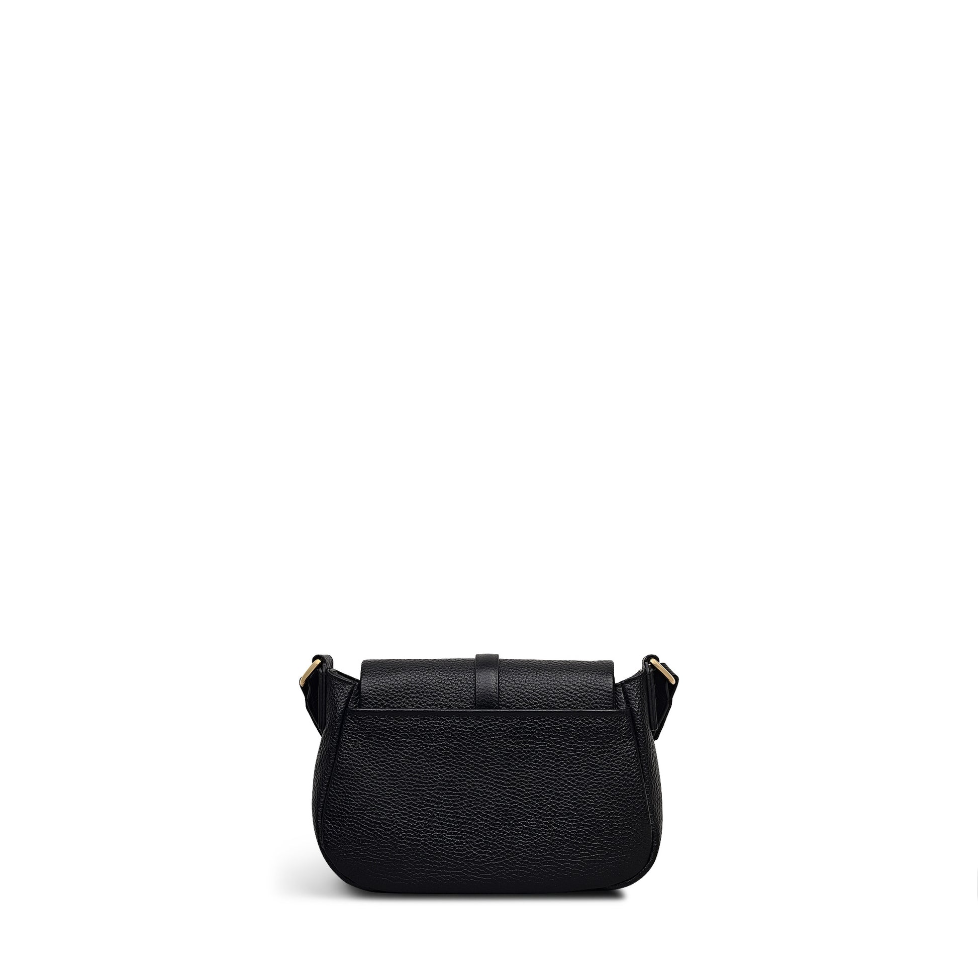 Lulworth Road Leather Mini Flapover Cross Body Bag in Black - 111947