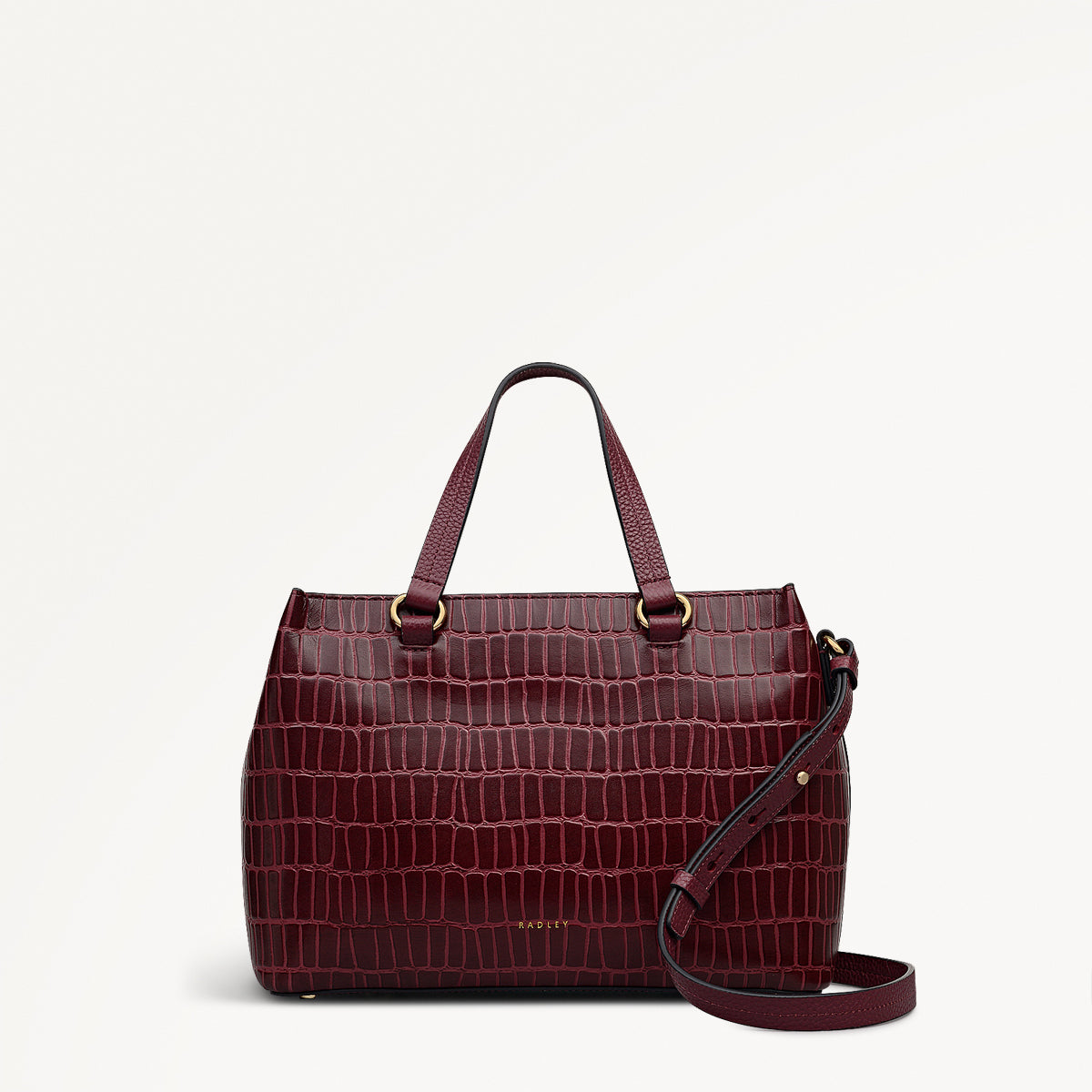 Eltham Mews Leather Small Ziptop Grab Bag in Merlot - 111962