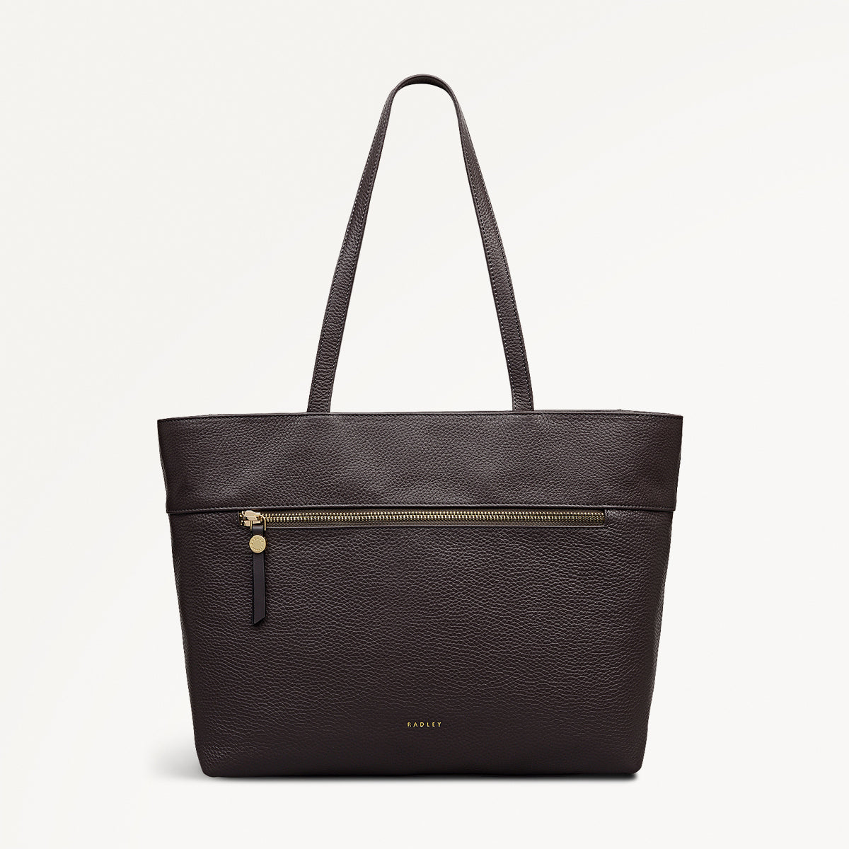 Fountain Road Leather Medium Ziptop Tote Bag in Thunder - 111963