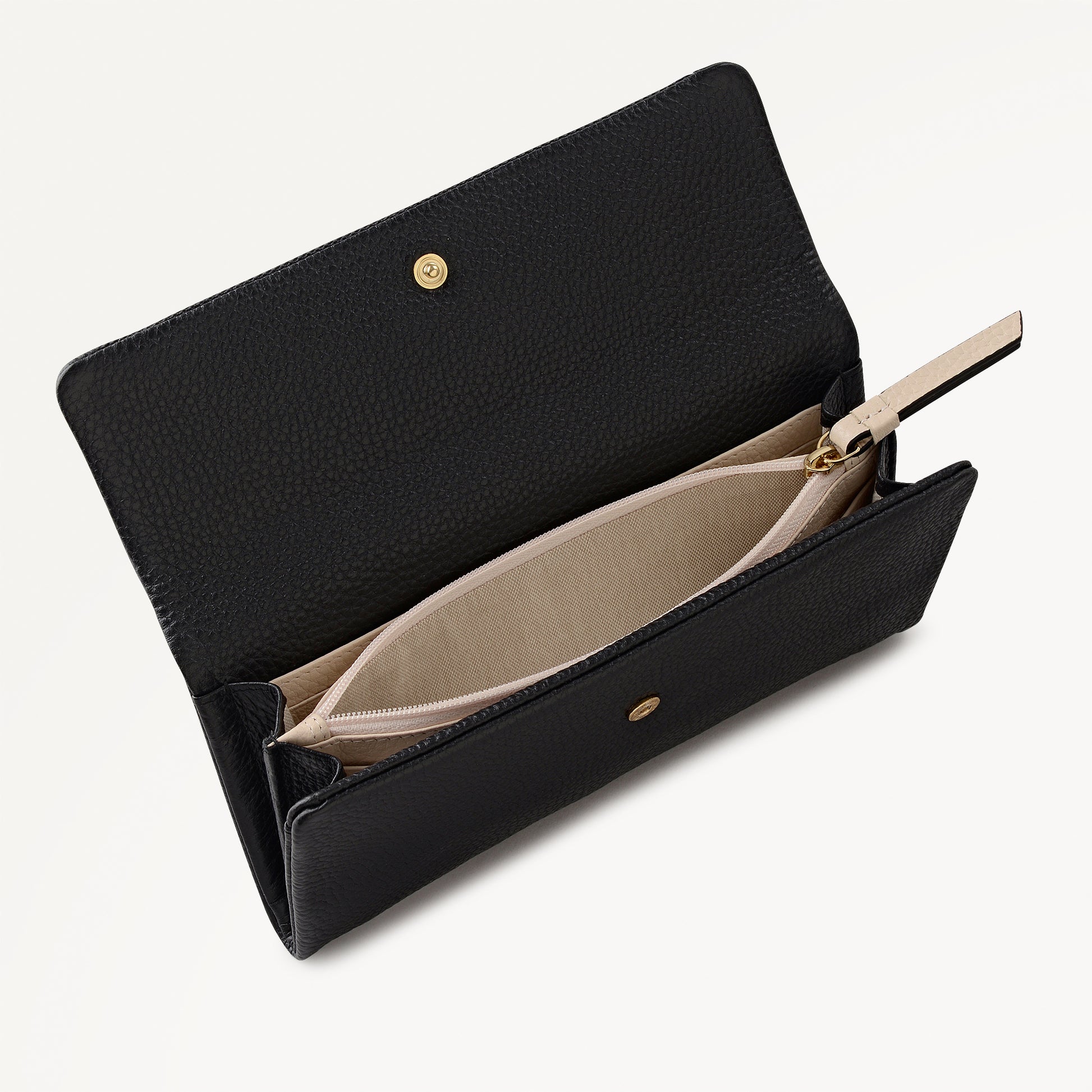 Pickwick Leather Large Flapover Wallet in Black - 111973