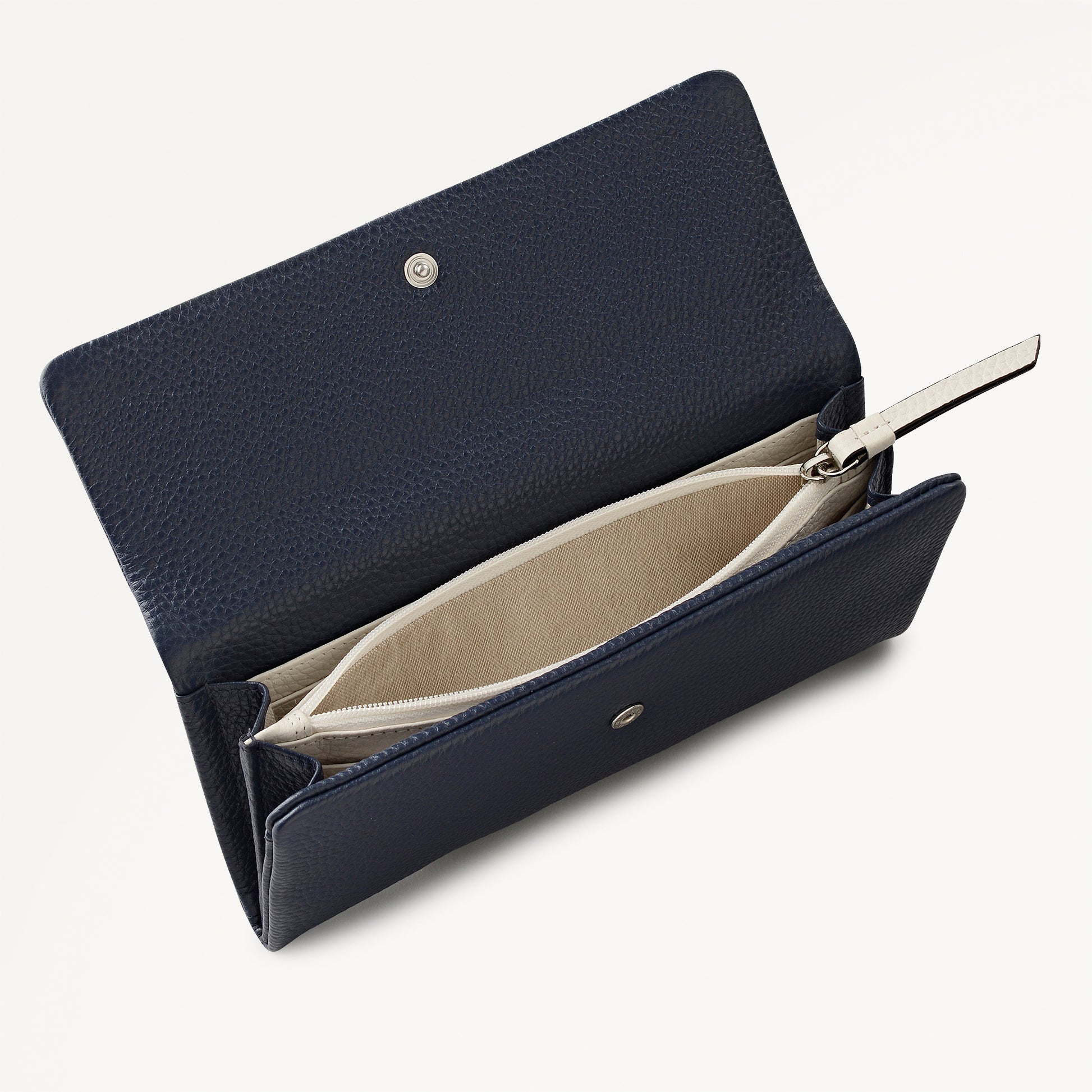 Pickwick Leather Large Flapover Wallet in Ink - 111975