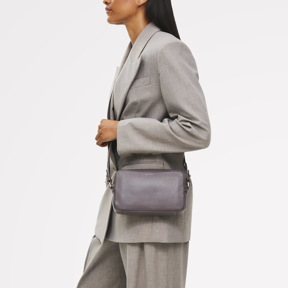 Tavistock Leather Mini Zip Around Cross Body Bag in Thunder - 111999