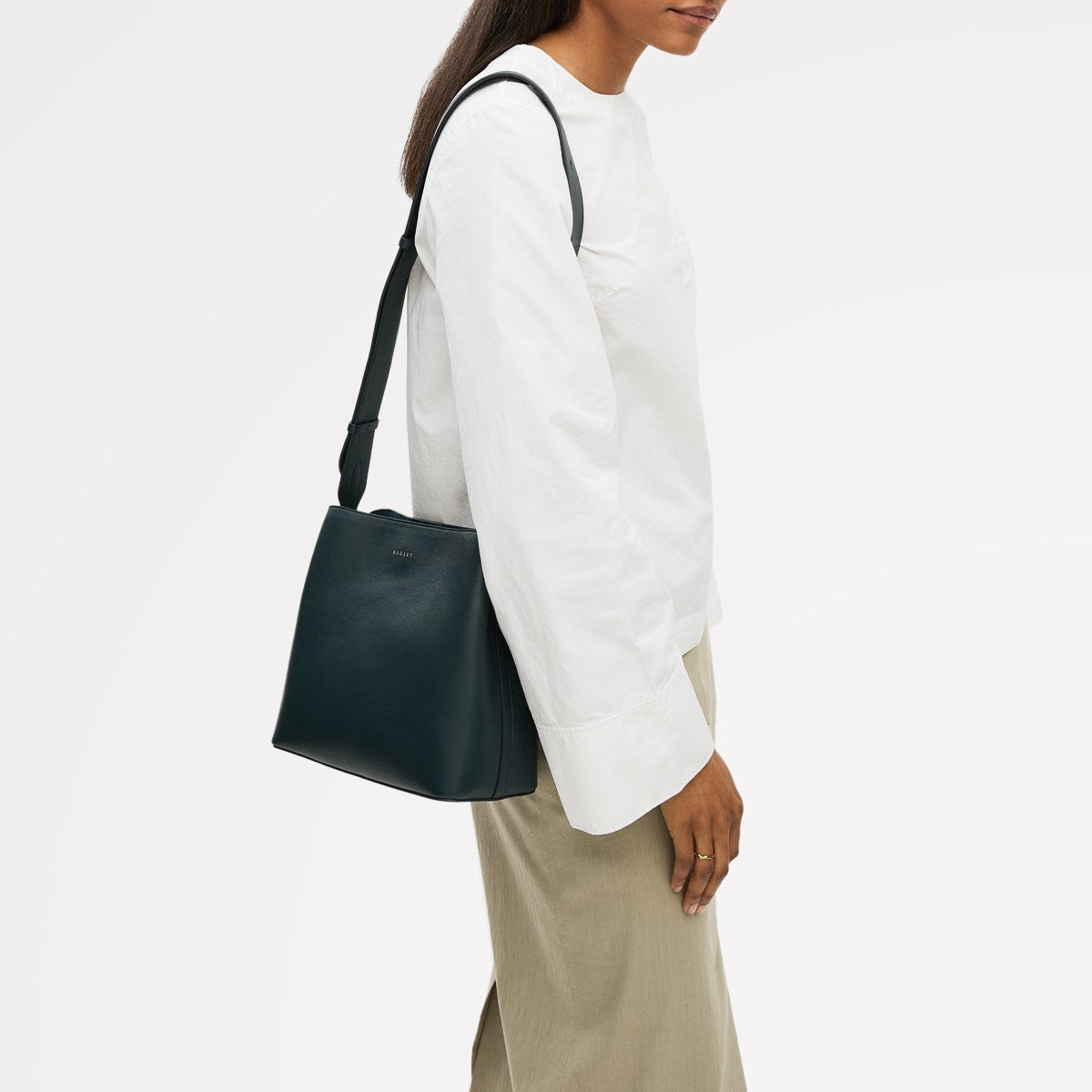 Dukes Place Leather Medium Compartment Cross Body Bag in Teal - 112124