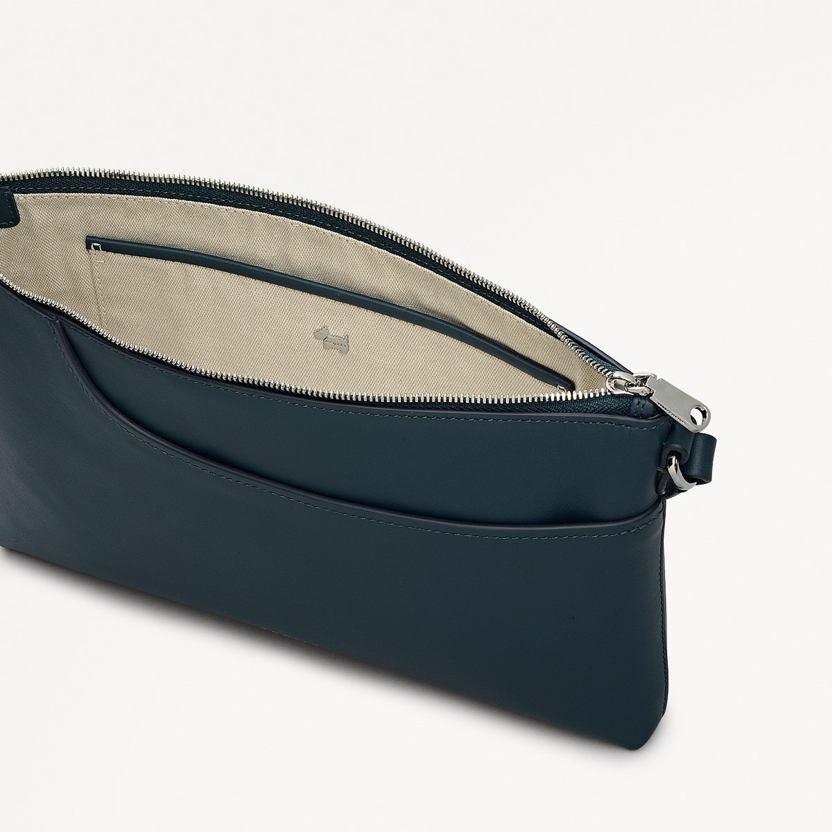 Pockets Leather Medium Ziptop EW Cross Body Bag in Teal - 112137