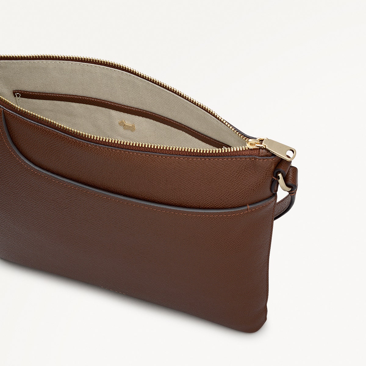 Pockets Leather Large Ziptop Ns Cross Body Bag in Chocolate - 112143