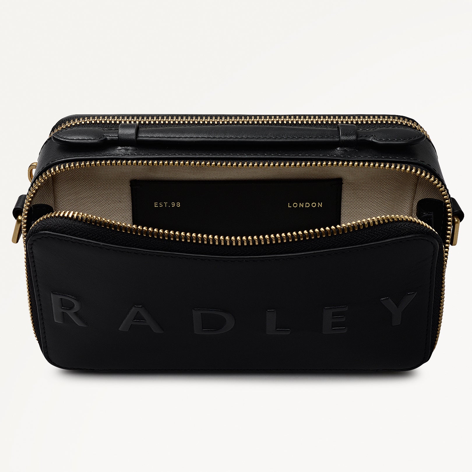 Calvert Road Leather Zip Around Cross Body Bag in Black - 112203