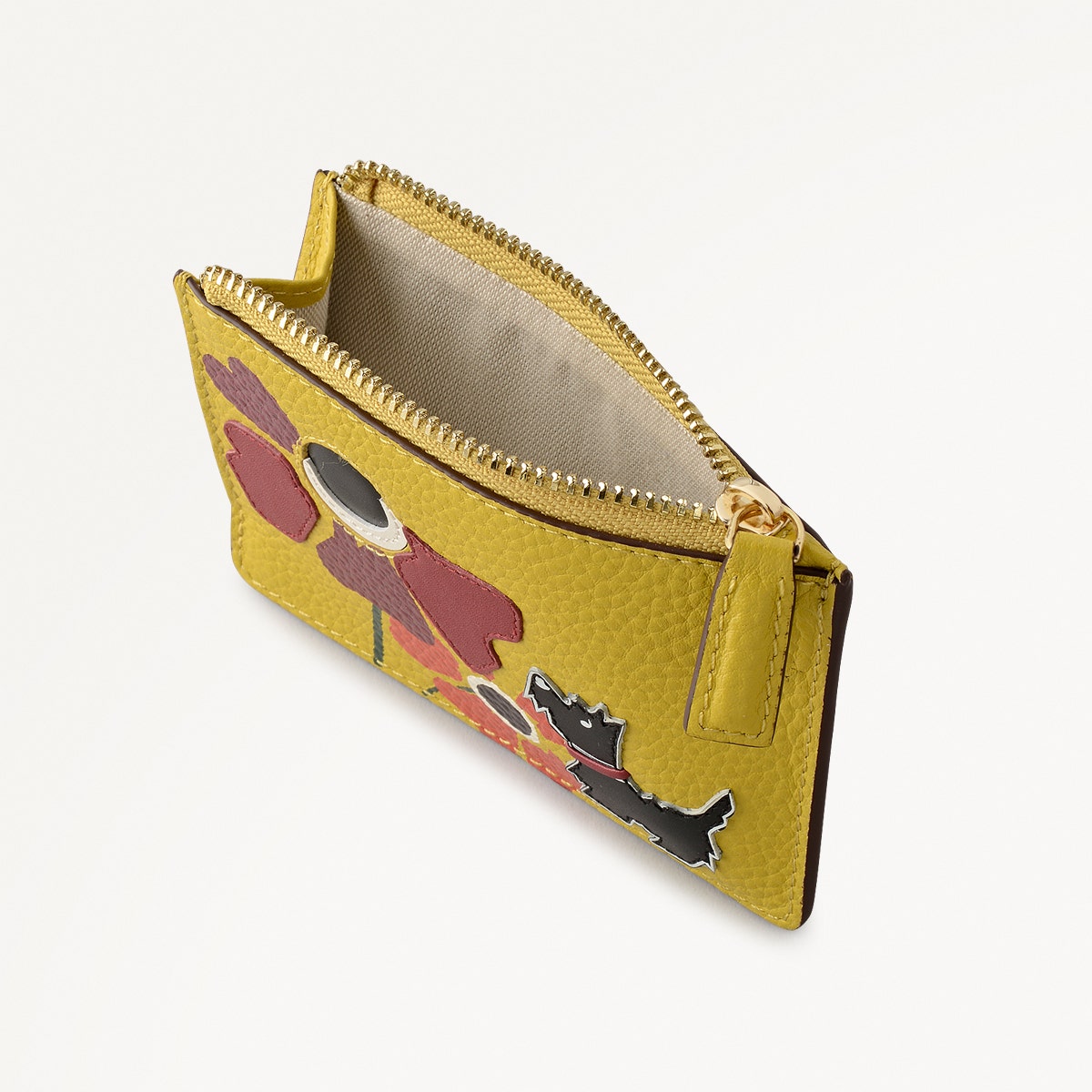 Floribunda Leather Small Ziptop Coin Purse in Ochre - 112449