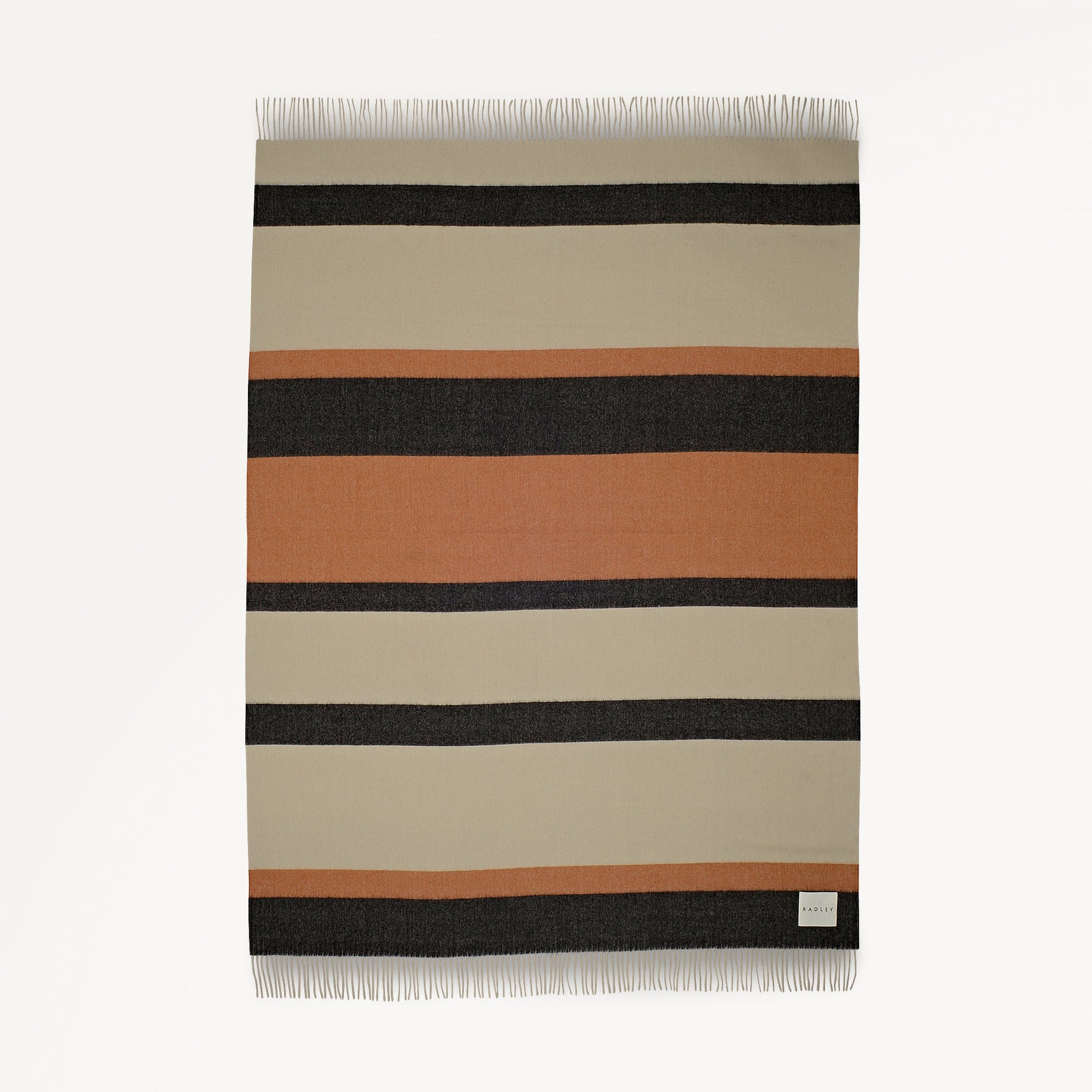 Radley Stripe Fabric Blanket in Snow - 112496