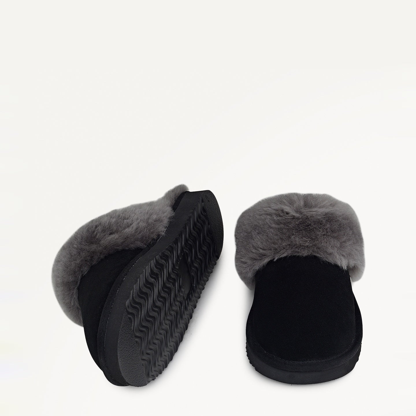 Maple Lane Classic Shearling Cuff Mule Black - 112562