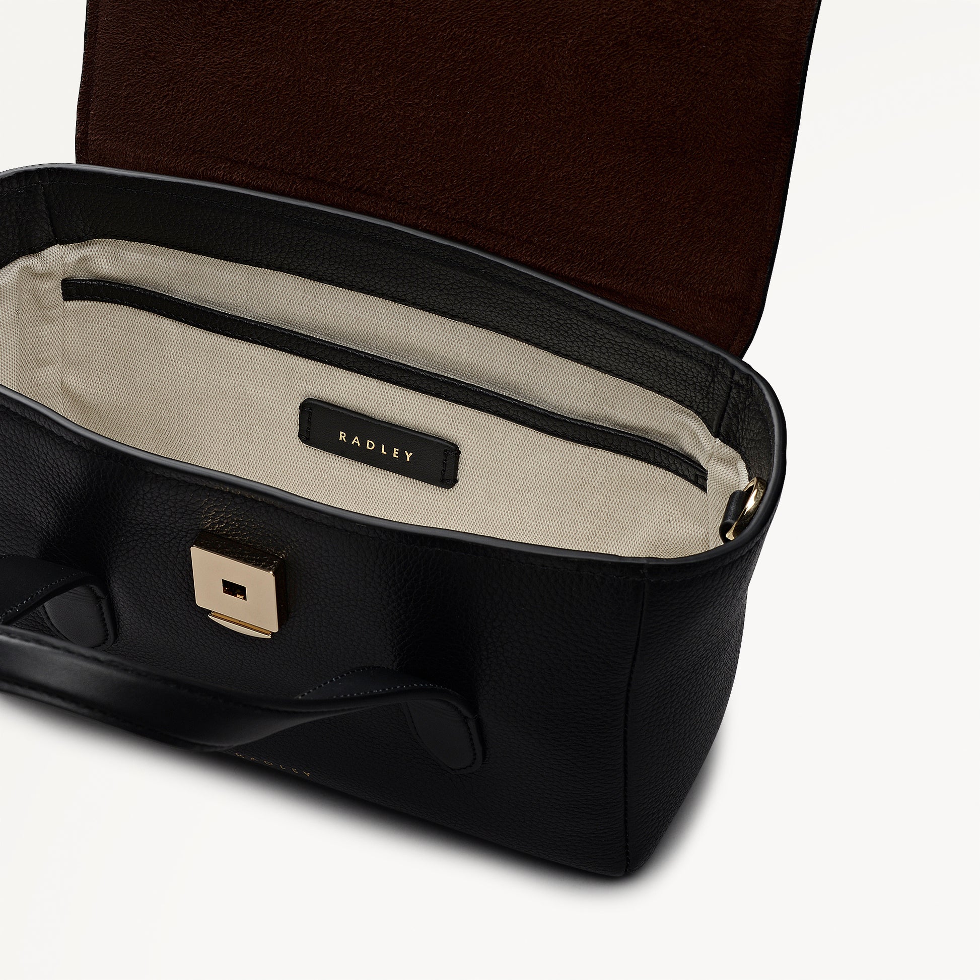 Mayfair Lane Leather Small Flapover Grab Bag in Black - 112596