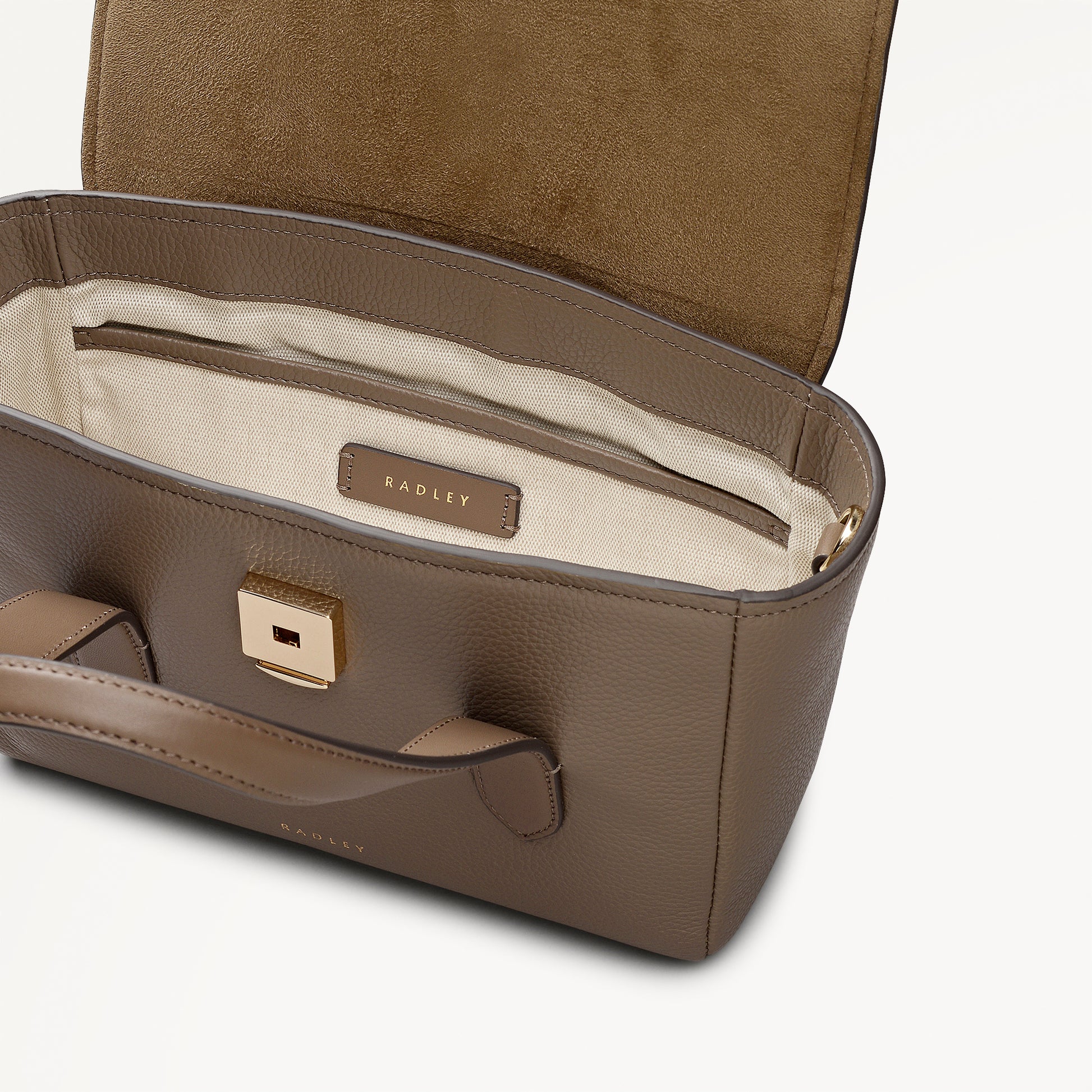 Mayfair Lane Leather Small Flapover Grab Bag in Coffee - 112597